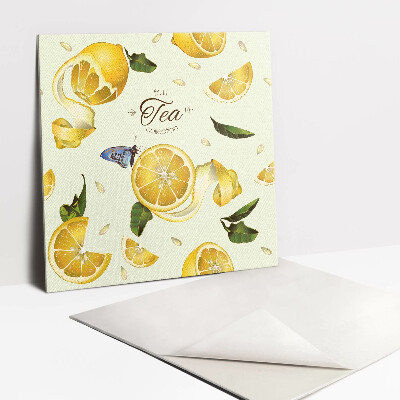 Vinyl tegels zelfklevend Gele citroenschijfjes