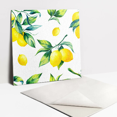 Vinyl tegels zelfklevend Takjes bladeren en citroenen