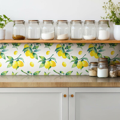 Vinyl tegels zelfklevend Takjes bladeren en citroenen