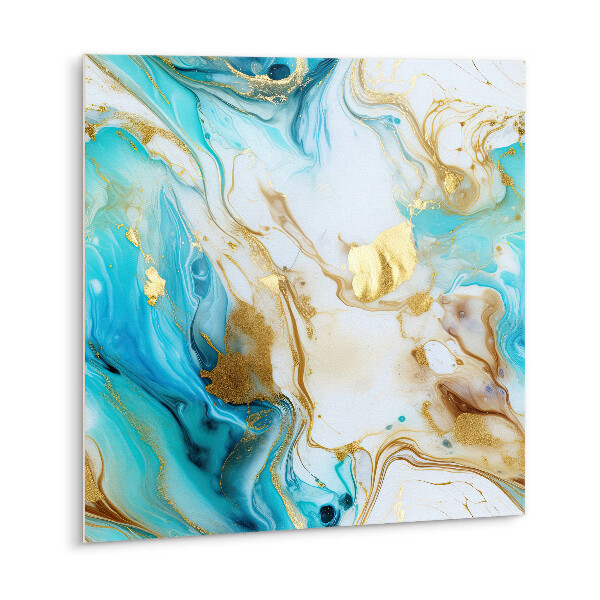 Zelfklevende vinyl tegels Blauw marmer en goud