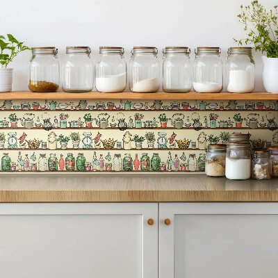 Zelfklevende vinyl tegels Cartoon keukenartikelen