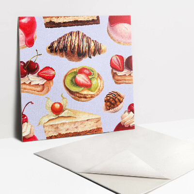Zelfklevende vinyl tegels Cartoondessert
