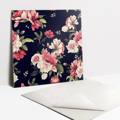 Vinyl tegels Roze bloemen