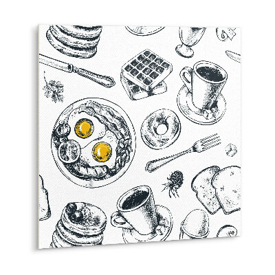 Zelfklevende vinyl tegels Zwart-wit ontbijt