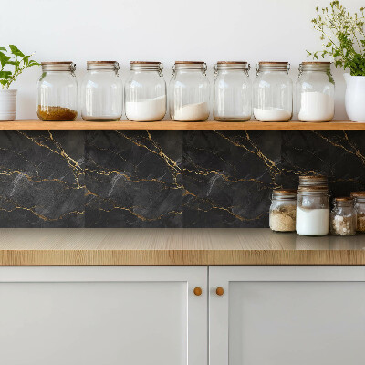 Vinyl tegels Donker marmer en goud