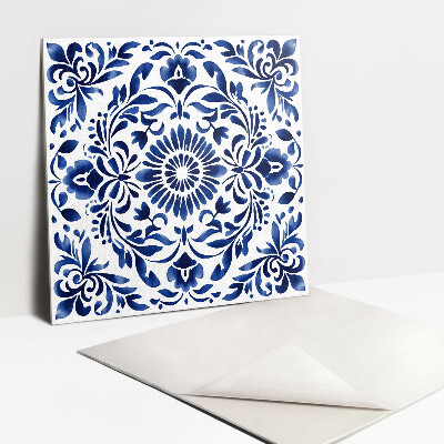 Zelfklevende vinyl tegels Bloemenornament