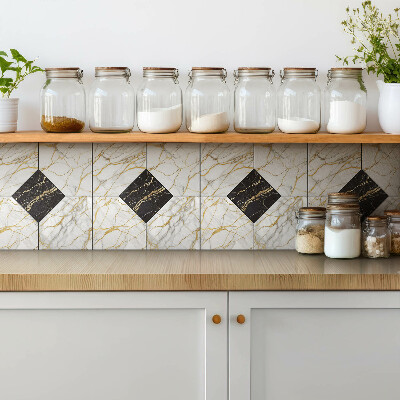 Vinyl tegels Gouden aderen van marmer