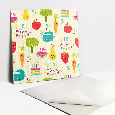 Vinyl tegels zelfklevend Cartoon groenten en fruit