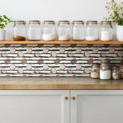 Zelfklevende vinyl tegels Cartoon kokosnoot