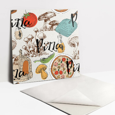 Vinyl tegels zelfklevend Cartoon pizzamotief