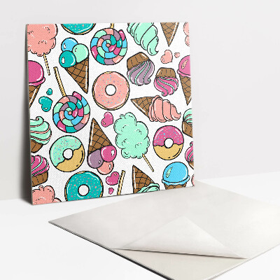 Zelfklevende vinyl tegels Cartoon snoepjes