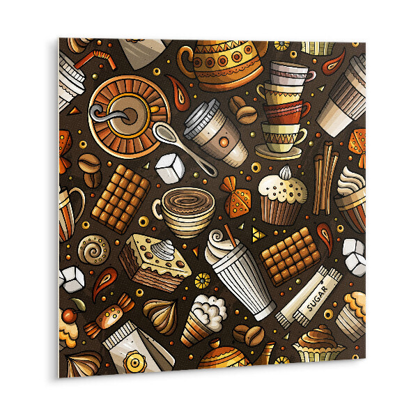 Zelfklevende vinyl tegels Koffie en snoep