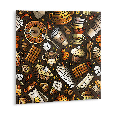 Zelfklevende vinyl tegels Koffie en snoep
