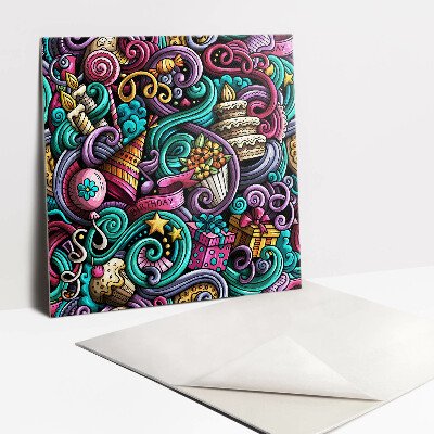 Vinyl tegels Abstracte verjaardagsaccessoires