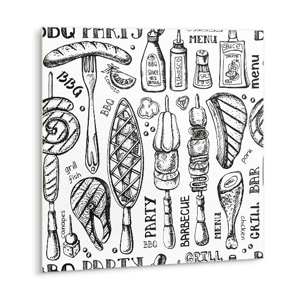 Zelfklevende vinyl tegels Barbecue-thema