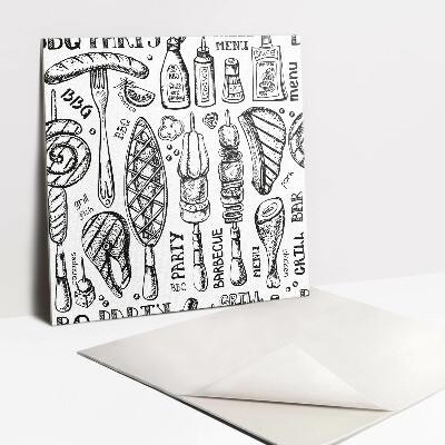 Zelfklevende vinyl tegels Barbecue-thema