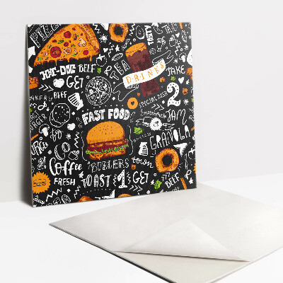 Vinyl tegels Fastfood-cartoons