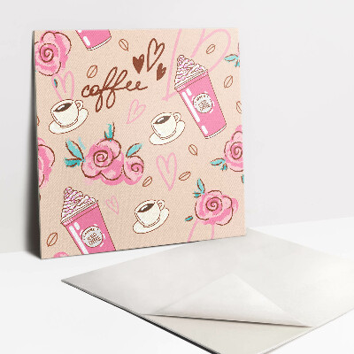 Vinyl tegels zelfklevend Cartoon koffie