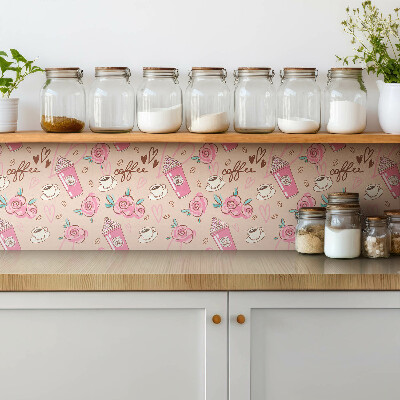 Vinyl tegels zelfklevend Cartoon koffie