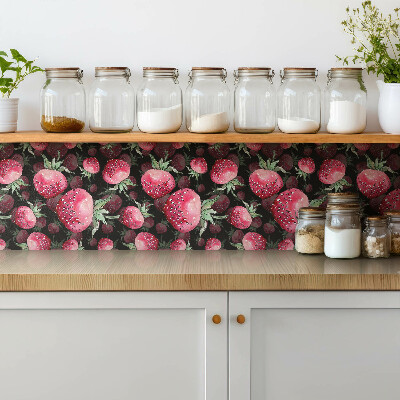 Zelfklevende vinyl tegels Cartoon aardbeien