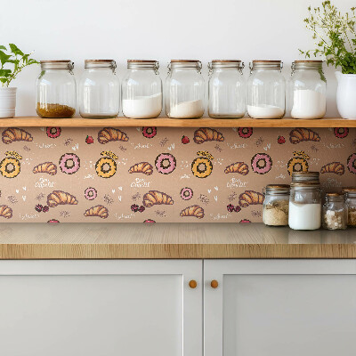 Zelfklevende vinyl tegels Zoete croissant en donut