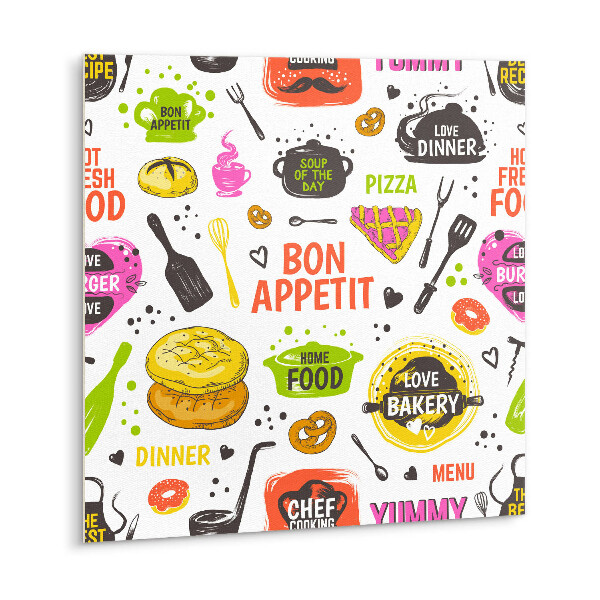 Zelfklevende vinyl tegels Eet smakelijk thema!
