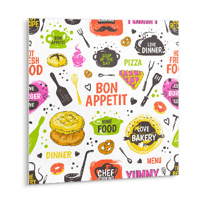 Zelfklevende vinyl tegels Eet smakelijk thema!
