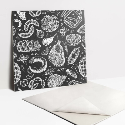 Vinyl tegels Tekening met voedselthema