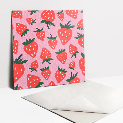 Zelfklevende vinyl tegels Cartoon aardbei