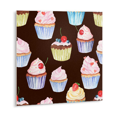 Zelfklevende vinyl tegels Cartoon cupcakes