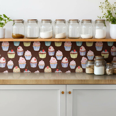 Zelfklevende vinyl tegels Cartoon cupcakes