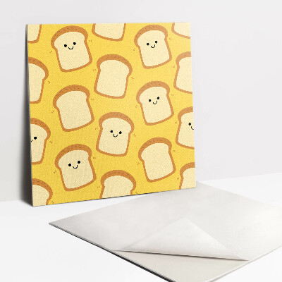 Zelfklevende vinyl tegels Lachende cartoontoast