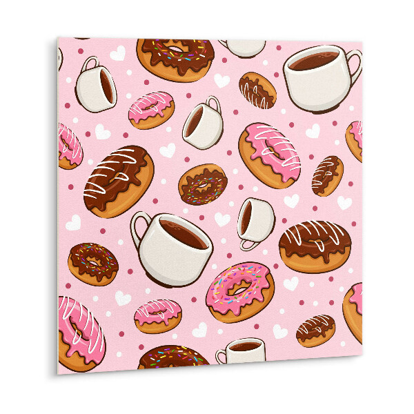 Vinyl tegels zelfklevend Cartoon Donuts en Koffie
