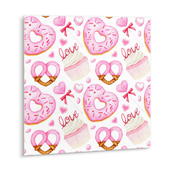 Vinyl tegels zelfklevend Roze donuts en pretzels