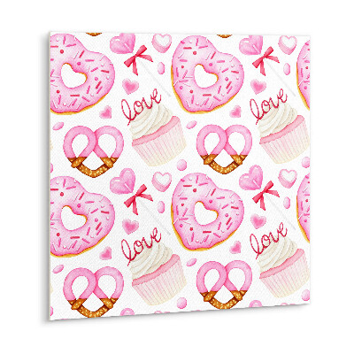 Vinyl tegels zelfklevend Roze donuts en pretzels