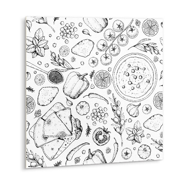 Vinyl tegels zelfklevend Specerijen, groenten en fruit