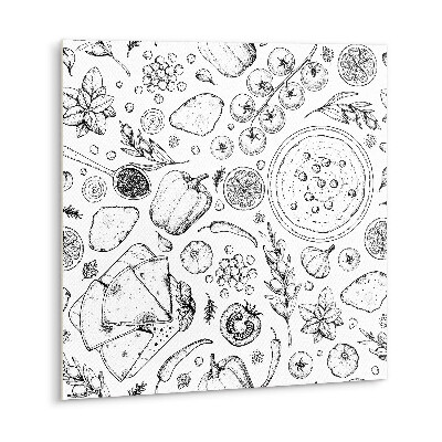 Vinyl tegels zelfklevend Specerijen, groenten en fruit