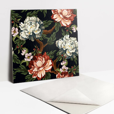 Vinyl tegels zelfklevend Kleurrijke bloemen