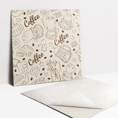 Zelfklevende vinyl tegels Koffie thema