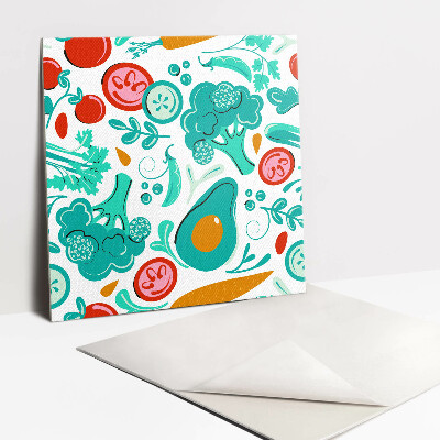 Vinyl tegels zelfklevend Cartoon groenten en fruit