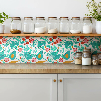 Vinyl tegels zelfklevend Cartoon groenten en fruit