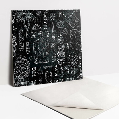 Zelfklevende vinyl tegels Cartoon Grill