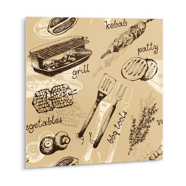 Zelfklevende vinyl tegels Grill en kebab