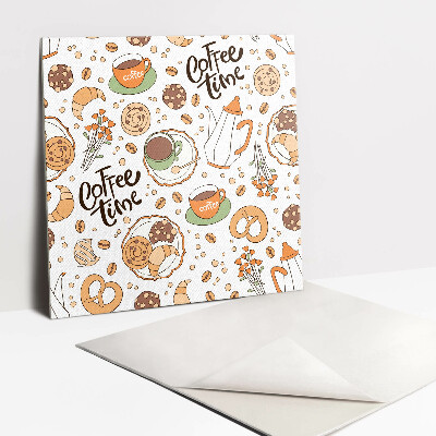 Vinyl tegels zelfklevend Tijd voor koffie!
