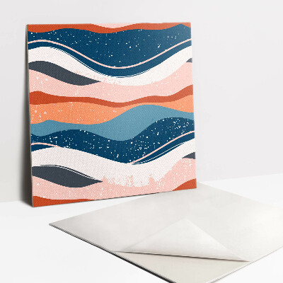 Vinyl tegels zelfklevend Abstracte kleurrijke golven