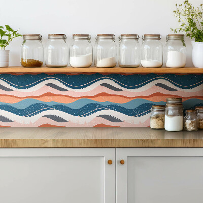 Vinyl tegels zelfklevend Abstracte kleurrijke golven