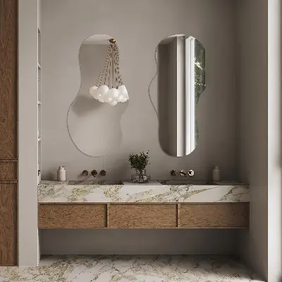 Asymmetrische spiegel met modern design