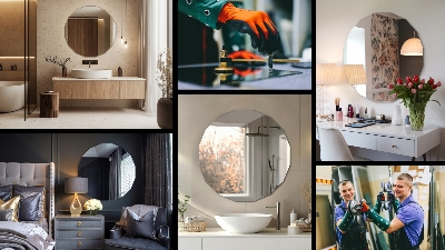 Geometrische spiegel met een originele vorm