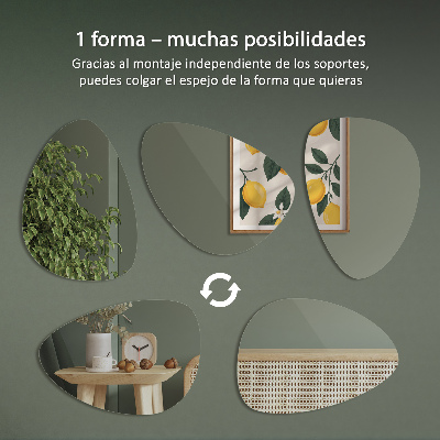 Spiegel organische vorm Frameloos voor aan de muur