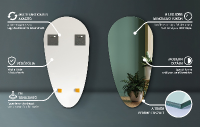 Druppelvormige spiegel zonder lijst voor aan de muur